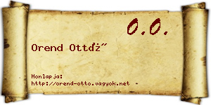 Orend Ottó névjegykártya