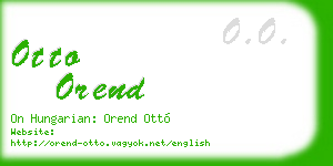 otto orend business card