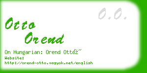 otto orend business card